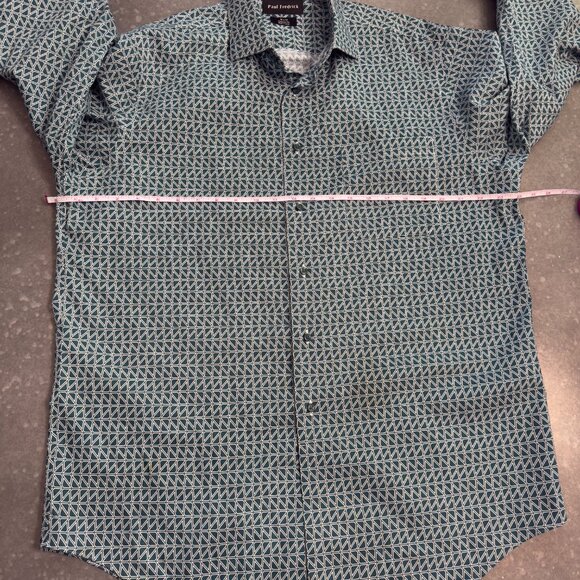 Paul Fredrick Geometric Print Dress Shirt – Size 16 x 34, Classic Fit - Picture 8 of 9